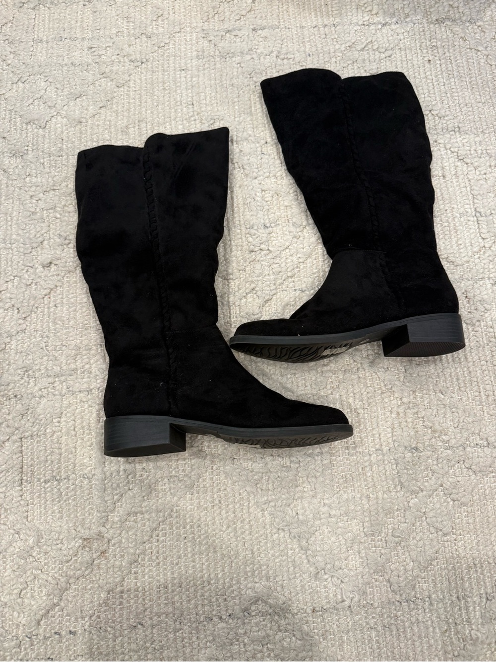 Journee Collection Black Faux Suede Knee High Boots Size 9